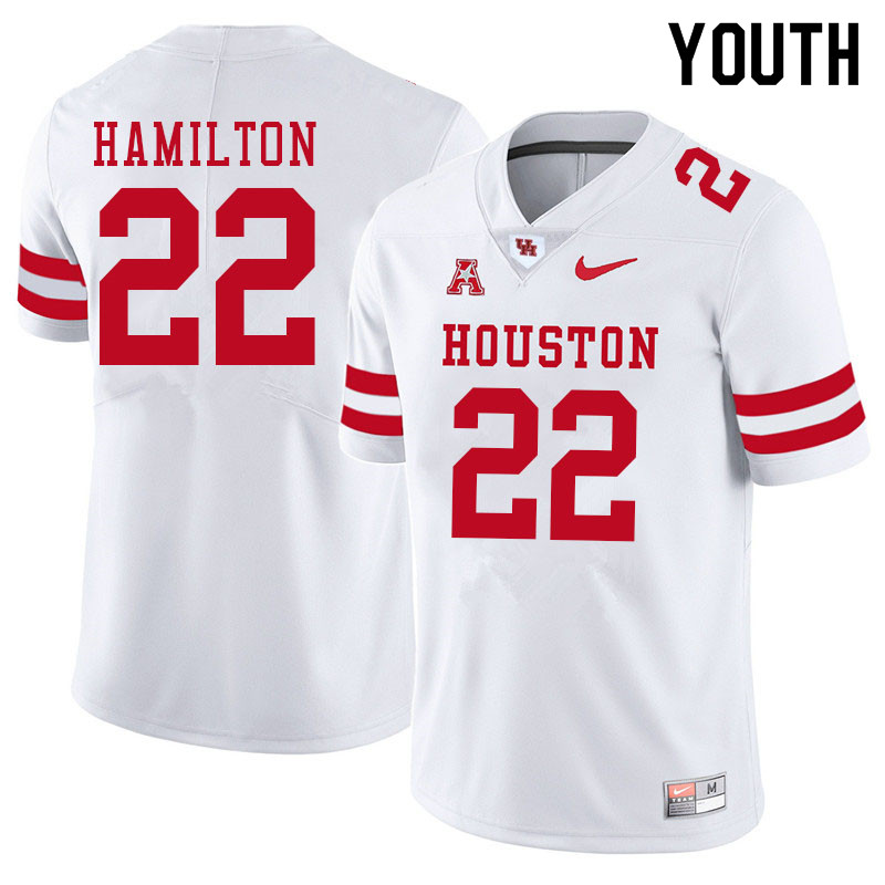 Youth #22 Jamaal Hamilton Houston Cougars College Football Jerseys Sale-White - Click Image to Close